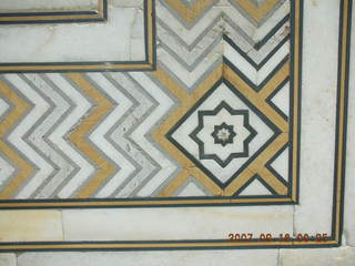 109 69e. Taj Mahal ornate inlaid marble on main building