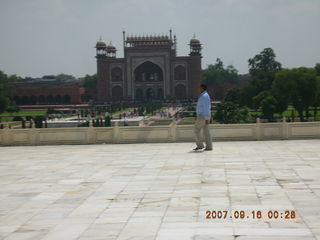 118 69e. Taj Mahal entrance seen from main building