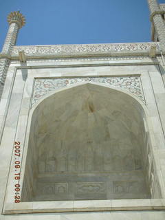 Taj Mahal ornate inlaid marble on main building