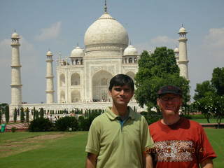 161 69e. Taj Mahal main building in distance - Sudhir and Adam