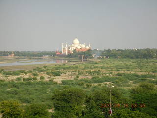 236 69e. Agra Fort - Taj Mahal in the distance