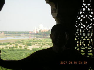 239 69e. Agra Fort - Taj Mahal in the distance