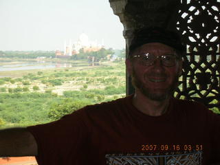241 69e. Agra Fort - Taj Mahal in the distance