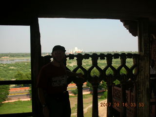 247 69e. Agra Fort - Taj Mahal in the distance