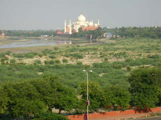 252 69e. Agra Fort - Taj Mahal in the distance