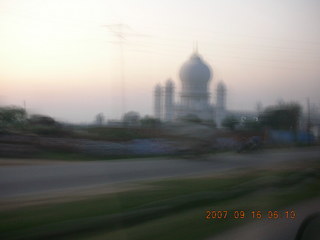 303 69e. blurry temple coming back from agra