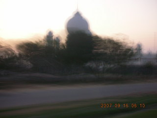 blurry temple coming back from agra