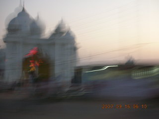 blurry temple coming back from agra