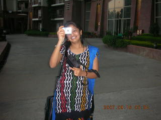 23 69f. Nalida taking my picture in Gurgaon, India