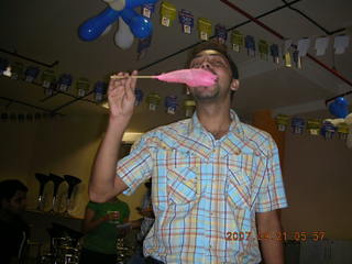 49 69h. SAP Labs snacks after work - Hitesh eating cotton candy
