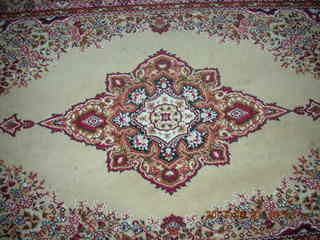 guest house rug, ready to begin my day as a Delhi tourist