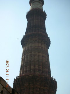 Qutub Minar, Delhi - backlit big tower