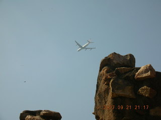 Qutub Minar, Delhi - Boeing 747 flying over