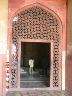 262 69h. Humayun's Tomb, Delhi - ornate arch with doorway