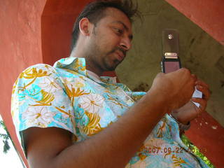 Jantar Mantar, Delhi - Hitesh and his mobile phone