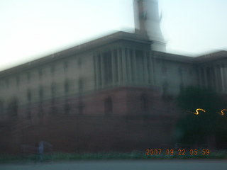 government buildings at dusk, Delhi