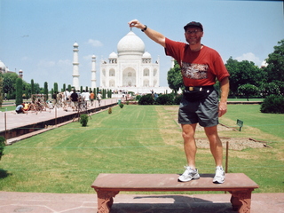 Taj Mahal - Agra, India - Adam holding the Taj