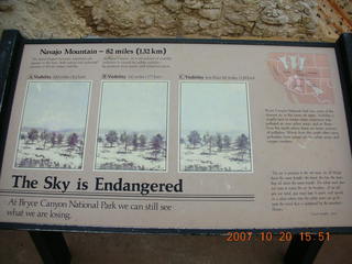 Bryce Canyon - The Sky is Endangered sign