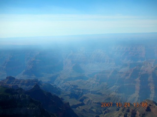 792 6am. aerial - Grand Canyon - smoke over north rim