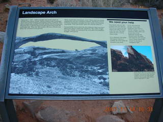 281 6be. Arches National Park - Devils Garden hike - sign