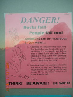 Arches National Park - Devils Garden hike - warning sign