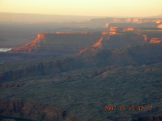 3 6bf. aerial - Canyonlands at dawn