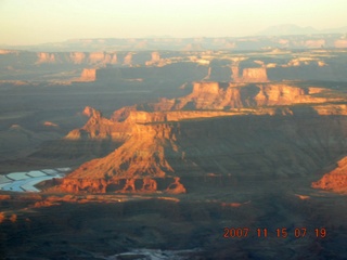 6 6bf. aerial - Canyonlands at dawn
