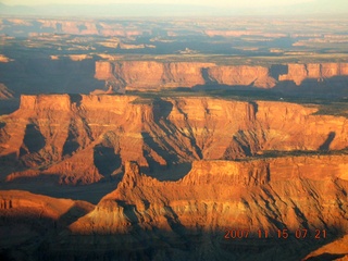 8 6bf. aerial - Canyonlands at dawn