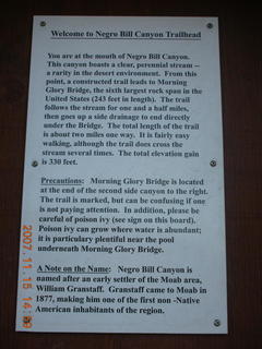 245 6bf. Moab - Negro Bill Trail sign