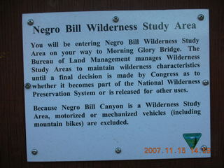 248 6bf. Moab - Negro Bill Trail sign