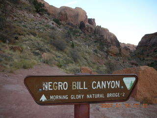 Moab - Negro Bill Trail sign