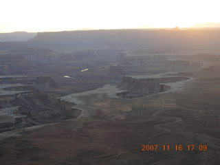 403 6bg. Canyonlands National Park - Green River viewpoint at sunset
