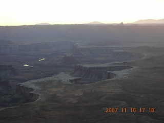 414 6bg. Canyonlands National Park - Green River viewpoint at sunset