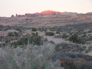 243 6bh. Arches National Park - sunset at Petrified Sand Dunes
