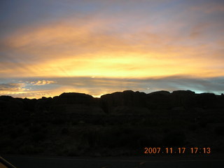 250 6bh. Arches National Park - sunset at Petrified Sand Dunes
