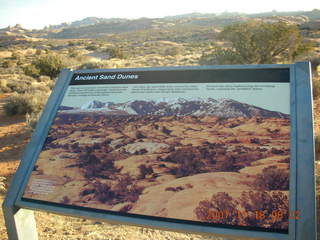 Arches National Park - Petrified Sand Dunes sign