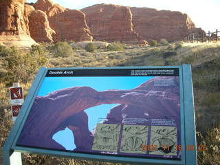 62 6bj. Arches National Park - Double Arch sign