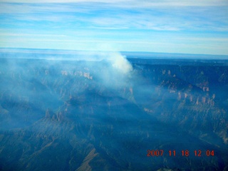 201 6bj. aerial - smoke on north rim of Grand Canyon