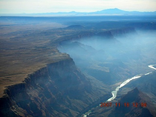 211 6bj. aerial - Grand Canyon - smoke from north rim