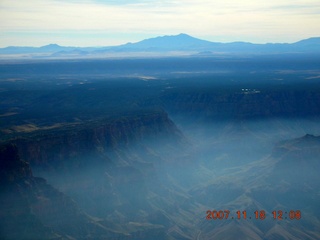 217 6bj. aerial - Grand Canyon - smoke from north rim