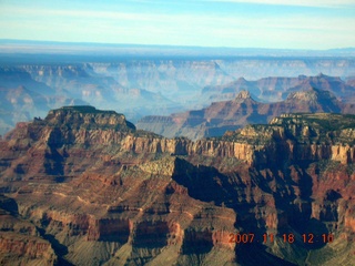 aerial - Grand Canyon - smoke from north rim