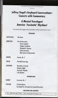 concert program program for 2007nov13 Jeffrey Siegel, Keyboard Conversations