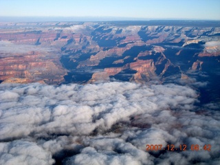 842 6cc. Grand Canyon aerial with clouds