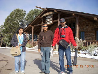 Aditi, Nitin, and Hitesh at Bright Angel Lodge