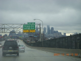 Philadelphia skyline under clouds