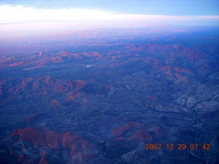 aerial mountains north of Phoenix at first sunlight