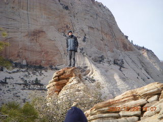 88 6cv. Zion National Park - Angels Landing hike - another hiker at the top