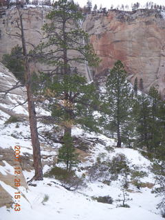 Zion National Park - West Rim trail - ice waterfall