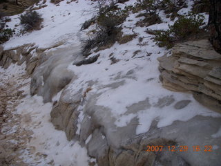 184 6cv. Zion National Park - West Rim trail - ice along trail