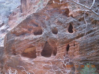 Zion National Park - West Rim trail - holes in rocks